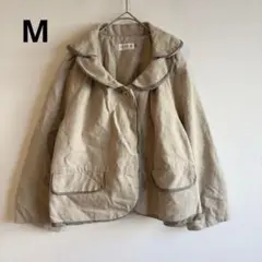 5932レプシィム【m】リネン×コットンショート丈ジャケット　ドッキング　可愛いのサムネイル