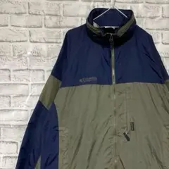 コロンビア　マウンテンパーカー　ネイビーカーキM ロゴ刺繍アウトドア0127