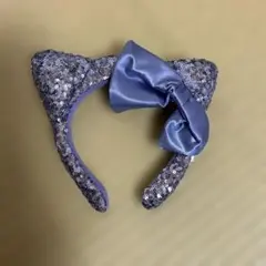 猫耳カチューシャ 紫色 スパンコール