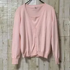 UNIQLO Vネックカーディガン　Uネック半袖　アンサンブル　M