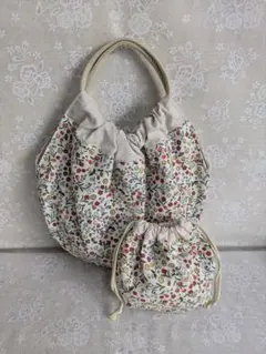 ハンドメイド　グラニーバック&巾着ポーチ