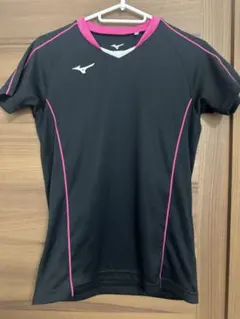 MIZUNO スポーツシャツ ブラック ピンク レディース バドミントン練習