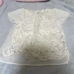 #激安レディスアイボリー レース 半袖トップス夏