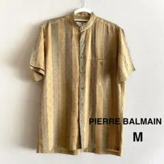 レトロ PIERRE BALMAIN ピエールバルマン　立て襟 半袖シャツ Mのサムネイル