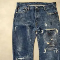 ビンテージ リーバイス 501 グランジデニム ダメージ パッチワーク w36