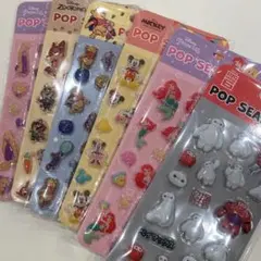 ディズニー ポップシール 6セット　ズートピア プーさん ベイマックス
