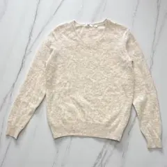 UNIQLO ユニクロ　ベージュのウールVネックセーター Mサイズ