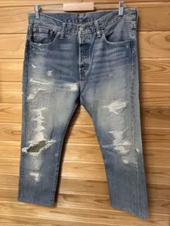 LEVI 501 W32 L32 ダメージデニム neighborhood