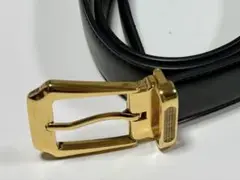 【美品】BURBERRYバーバリー金色バックル 黒レザーベルト125㌢