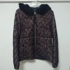 レベッカテイラー＊レース柄のフェイクファー付き中綿コート