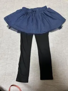 デニムブルー スカートレギンス　120 西松屋