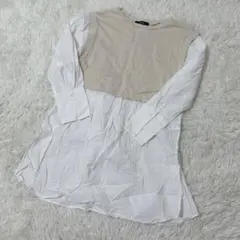 【c5377】w closet チュニック　ベージュ　ホワイト　長袖のサムネイル