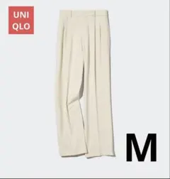 UNIQLO タックワイドパンツ/M/オフホワイト/アイボリー　中古　美品