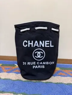 タイムセール！ CHANEL シャネル ノベルティ 巾着バッグ ブラック ロゴ 