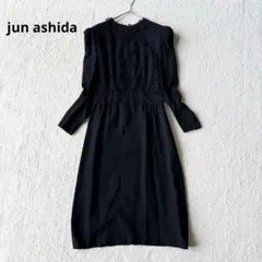 ジュンアシダ レース ワンピース 結婚式 パーティー フォーマル 9 ブラック