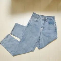 DAZY ハイウエスト ストレートデニムパンツ