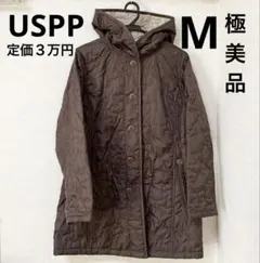 USPP キルティングアウター　猫　ネコ　ブラウン　茶色　ジャケット