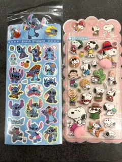 スヌーピー　ぷにぷにシール　お尻シール　スティッチ　シールセット