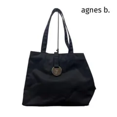美品 agnesb.  アニエスベー ハンドバッグ ブラック 無地 シンプル