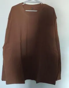 【新品】シンプル長袖Tシャツ ブラウンゆったり カジュアル インナーにも最適