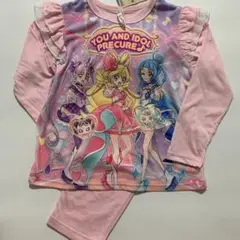 キミとアイドルぷりきゅあ　光るパジャマ　長袖長ズボン　薄手　通年素材　120