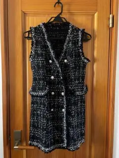 SHEIN ノースリーブツイードミニワンピース