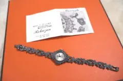 マルカジット アールデコ銀細工 DIAMOND 碌山 ダイヤ 925製 腕時計 