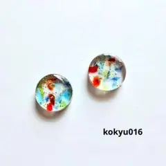 049 ハンドメイドピアス イヤリング レジン 推し色 - メルカリ