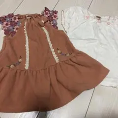 スーリーワンピース 80、半袖シャツセット