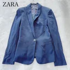 ZARA ザラベーシック テーラードジャケット ネイビー XS 肩パッド入りのサムネイル