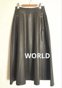 WORLD レザーロングスカート