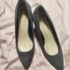 minia チャンキーヒールパンプス 23.5cm スゥエード