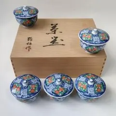 有田焼 輝峰作 小鉢揃 5客 蓋付き 三彩梅 共箱入り - メルカリ
