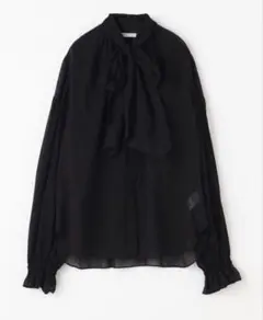 トゥモローランドballseyコットンガーゼエンブロイダリー ボウタイブラウス黒