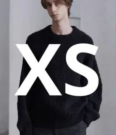 アルパカブレンドシャギーニット　ブラック　XS clel
