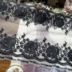 3mラメ糸　チュールレースお4-34