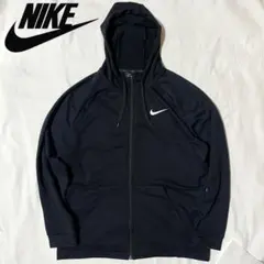 ナイキ ジップアップパーカー ブラック XXL ソロスウォッシュ 刺繍ロゴ