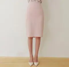 【新品タグ付】DHOLICピンク ハイウエストスカート 膝丈 スリット