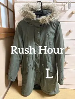 RH Rush Hour レディース ファー付きオリーブグリーンモッズコート