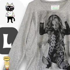 ララキューブ　 グラフィックスパンコールロンT　ヒステリックグラマー Lサイズ