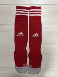 adidas 赤 ストライプ サッカーソックス