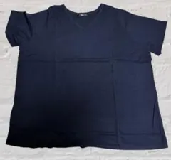 大きいサイズ 10L 未使用 半袖Tシャツ 紺 Vネック 綿100% ゆったりのサムネイル