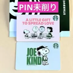 スターバックス カード PEANUTS SNOOPY 2枚セット☆未削り