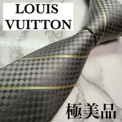 未使用 箱付き ルイヴィトン ダミエ ジャガード ネクタイ ロゴ入り