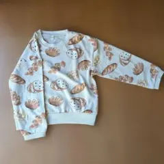 【美品】パン柄　薄手　トレーナー　ベージュ　130