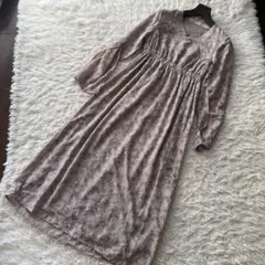 袖2Way花柄シフォンフレアワンピース　GRL
