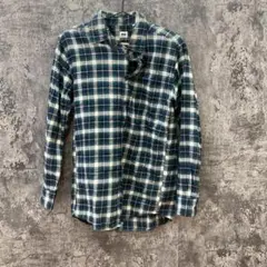 ✨UNIQLO✨ユニクロ♡ネルシャツ♡長袖シャツ♡チェック♡青緑♡メンズ(M)