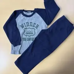【120cm】❤セットアップ❤フリースパジャマ❤ネイビー×グレー❤