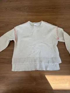 リブ編みセーター 100-110cm ベージュ