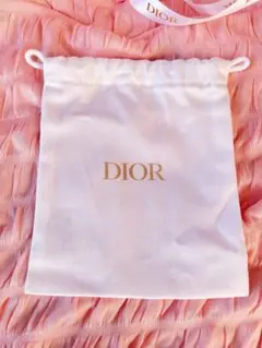 Dior ホワイトポーチ　きんちゃく 15.5×13センチ　新品未使用品　小物入
